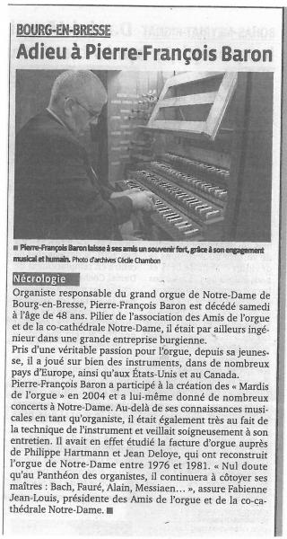 Article hommage Pierre-François Baron